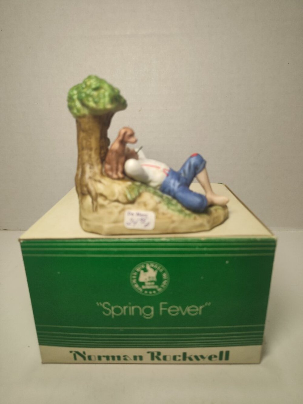 Norman Rockwell "Spring Fever" Museum Minature 1985 Figurine Original Box Museum